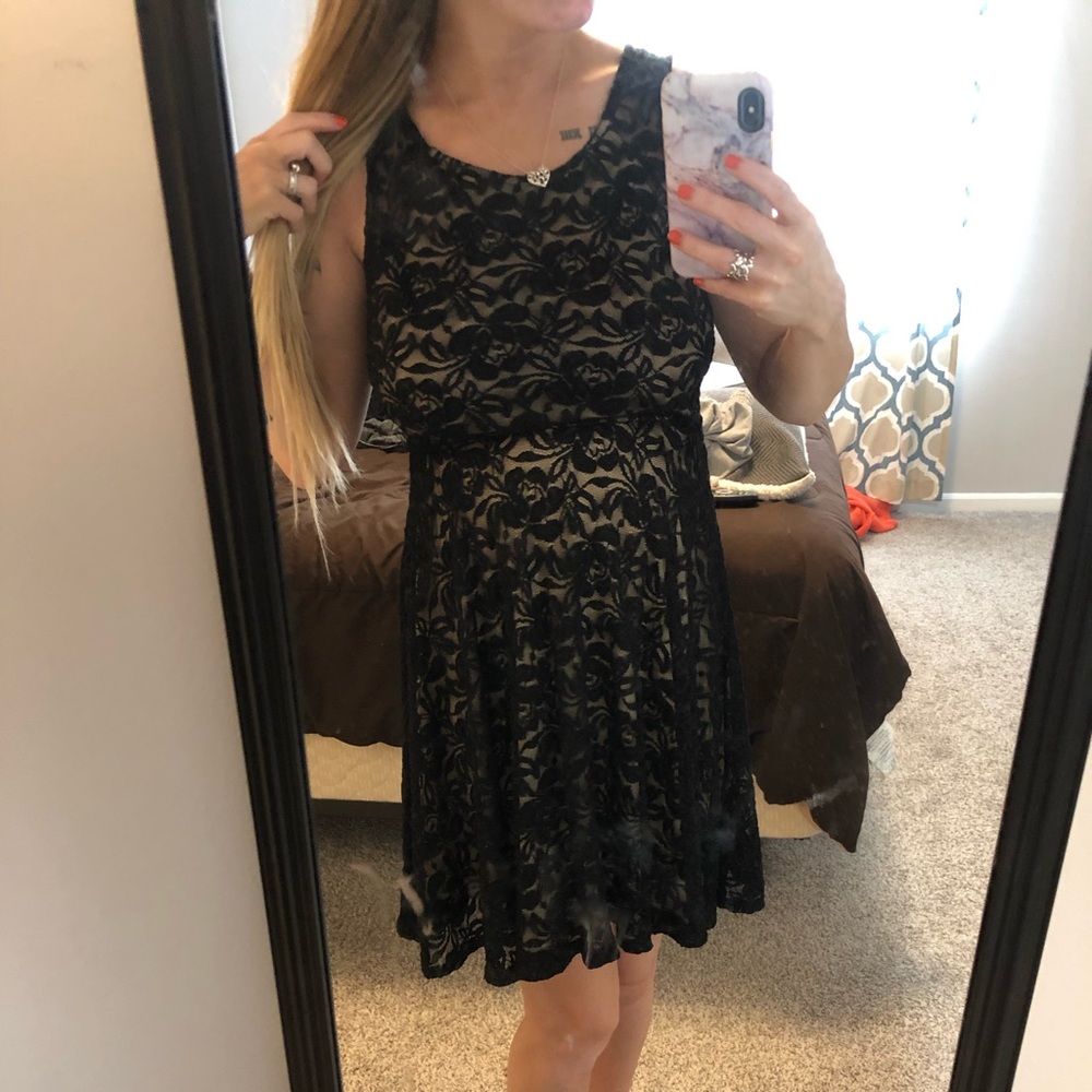 black lace dress